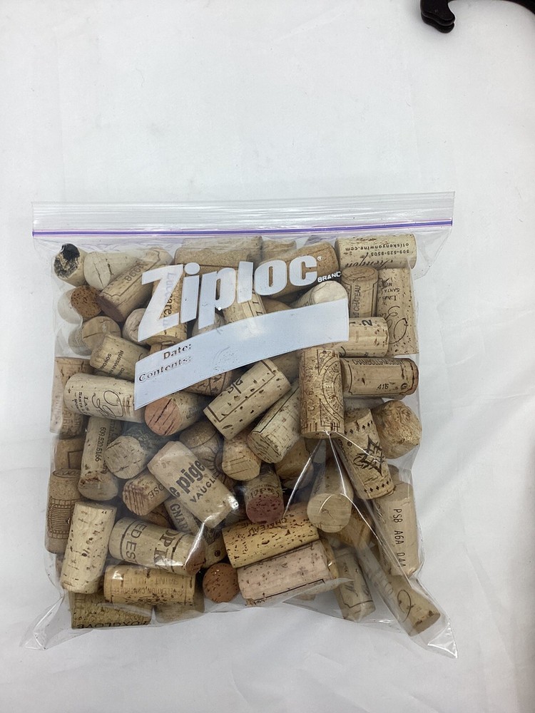 100 USED RECYCLED WINE CORKS