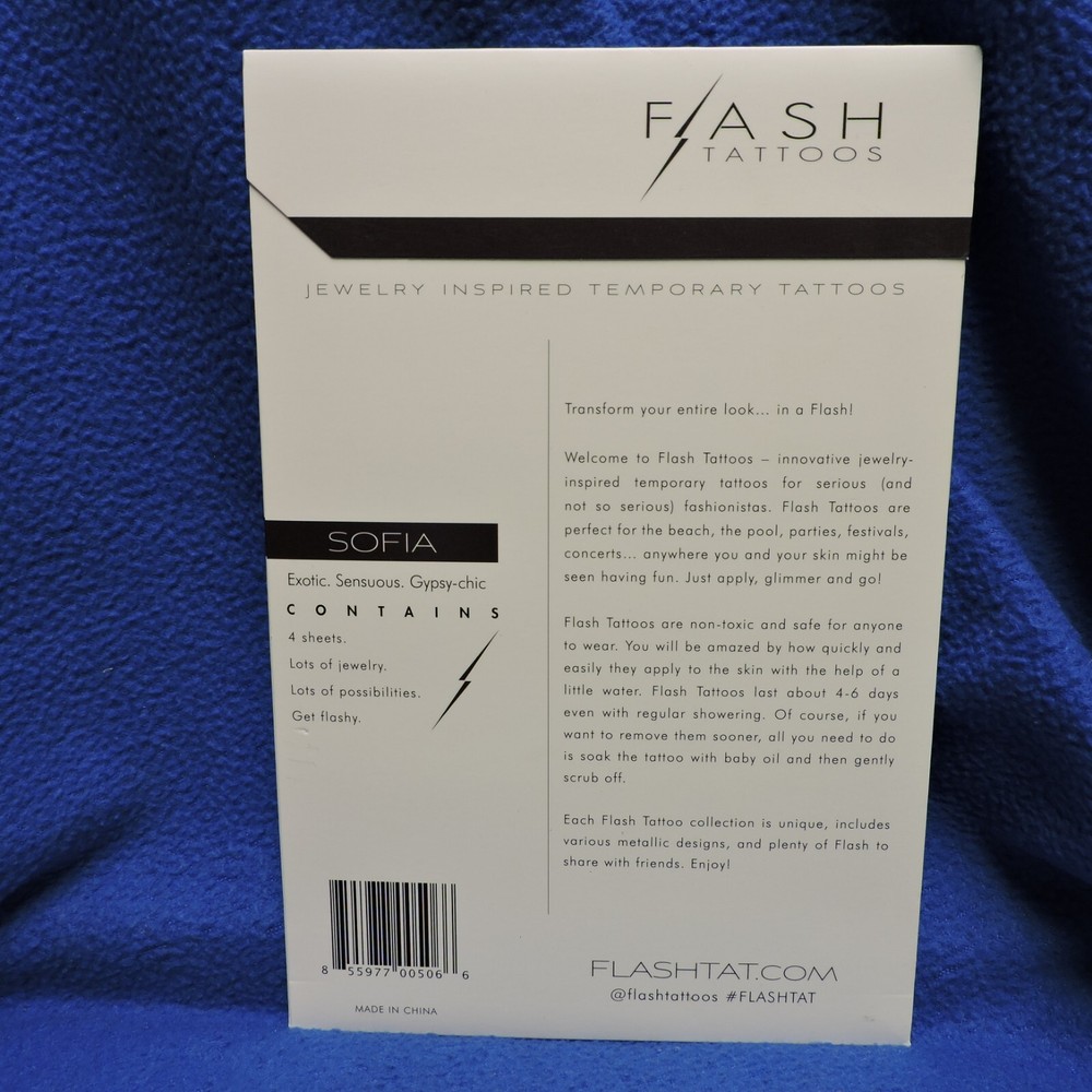 Flash Tattoos Authentic Metallic Temporary Jewelry Inspired Tattoos - Sofia