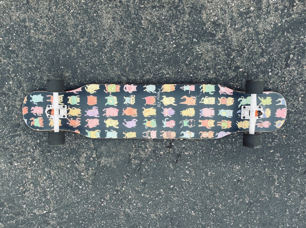 Drop through Longboard 44" cat deck complete in Sleek Black