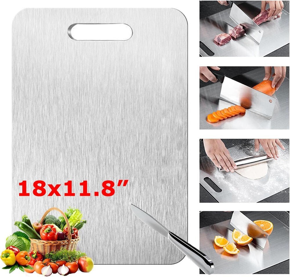 Titanium Cutting Board Double-Sided Titanium Cutting Boards for Kitchen Camping