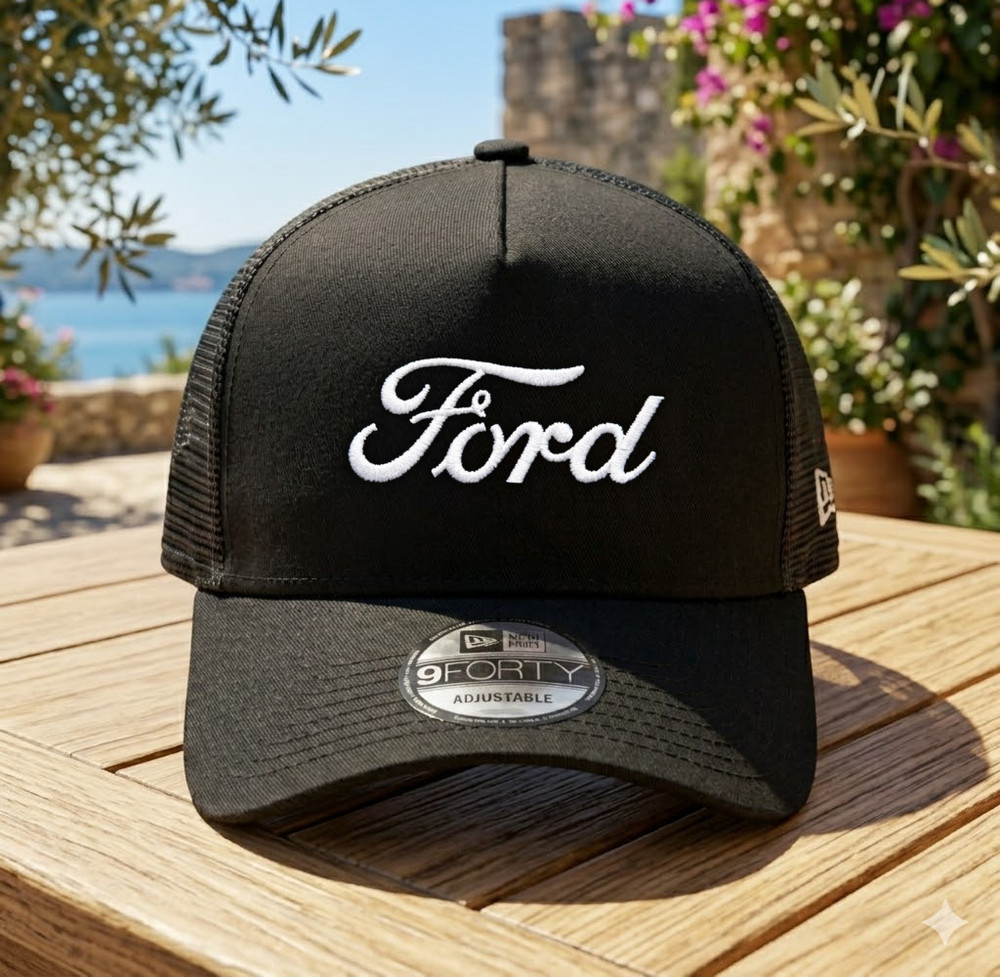 Ford Embroidered Trucker Hat Snapback Adjustable Cap Black