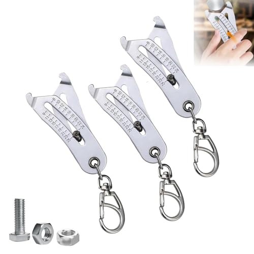 3PCS Portable Thread Size Checker Keychain | Dual-Scale Metric & SAE Bolt Nut