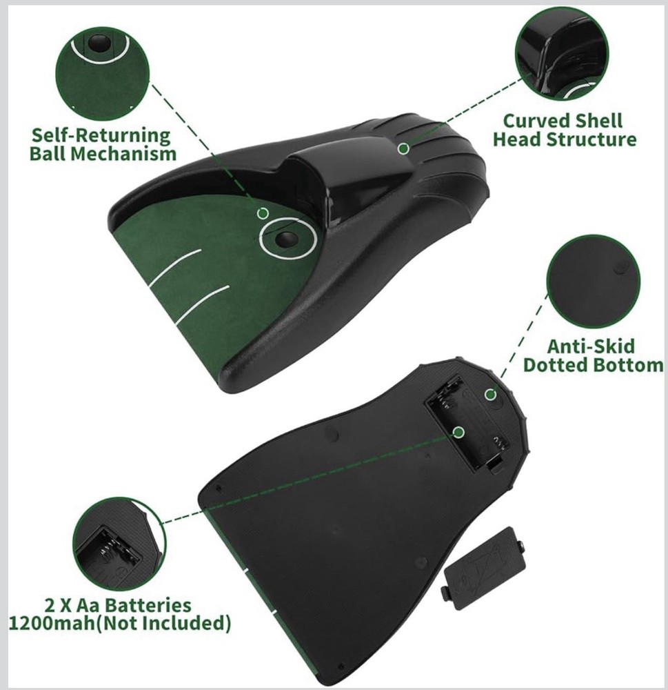 Dashing Putt and Return Automatic Ball Return Indoor Golf Putting Practice Cup