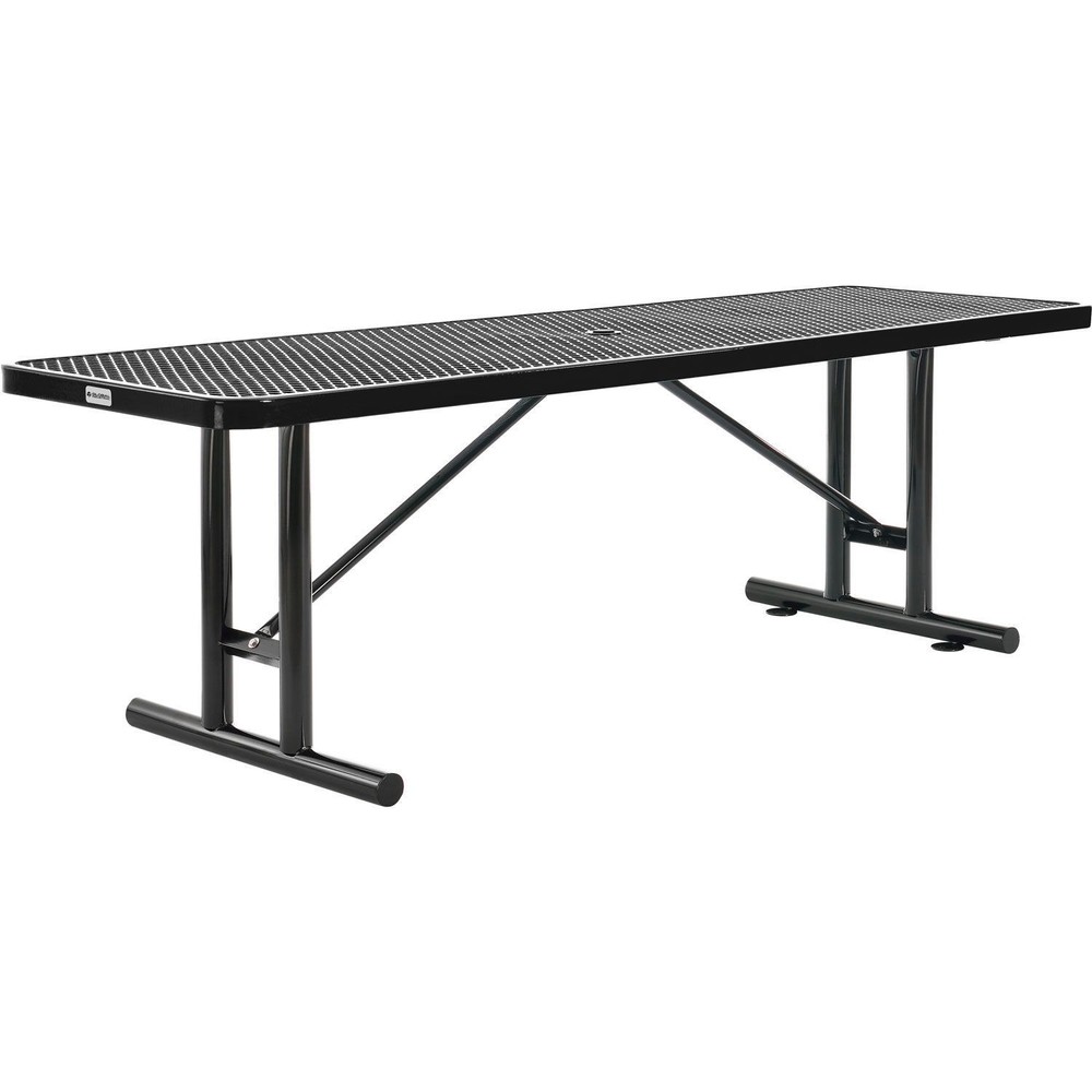 8' Rectangular Expanded Metal Outdoor Table Black