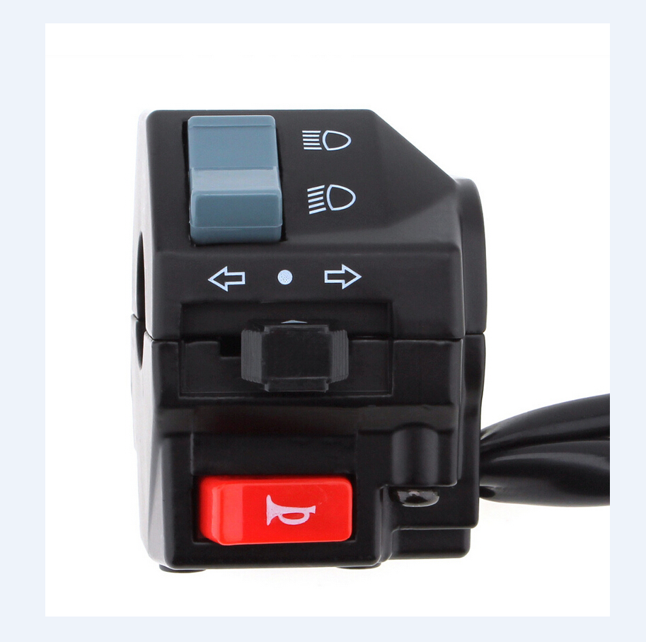 2X Motorcycle 7/8" Handlebar Horn/Low/High Beam Refit Switch Assembly Controller