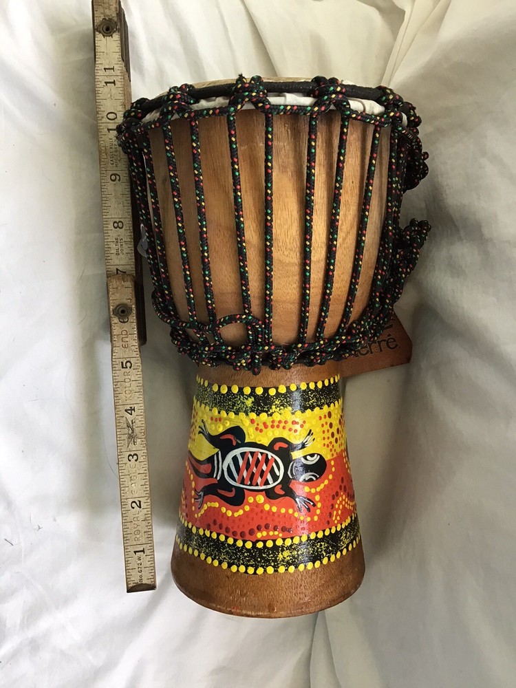 Djembe Beginner carved,10" tall, 5-6" head