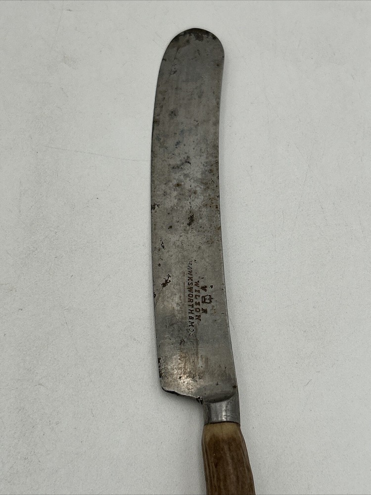 Antique Wilson Hawksworth & Moss Bone Handle Knife blade And Fork Set