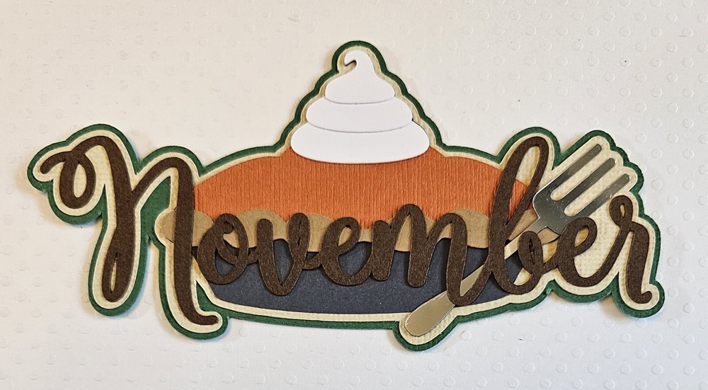 November Calendar Title. Scrapbook, Card making Paper Piecing