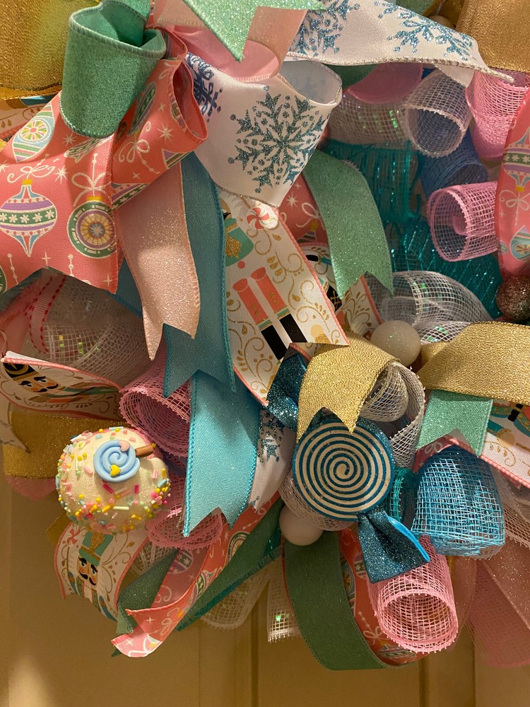 Nutcracker Christmas wreath,Nutcracker Christmas decor,Christmas Candy wreath