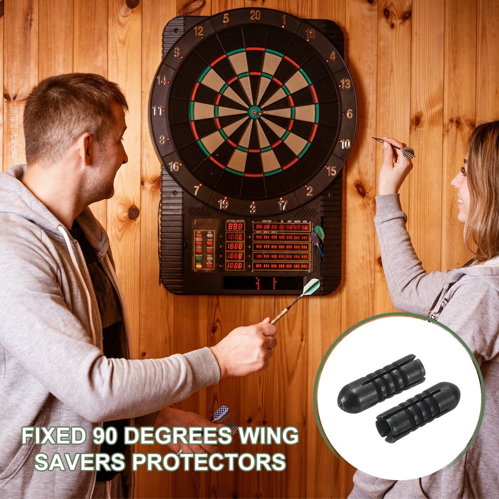 9 Pcs Dart Flight Protectors Fixed 90 Degrees Wing Savers Protects, Black