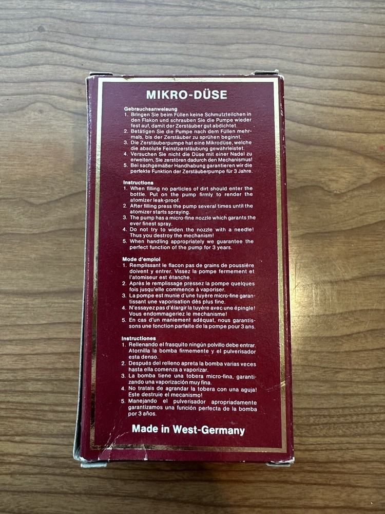 Jlona Perfume Atomizer Made In West Germany NIB