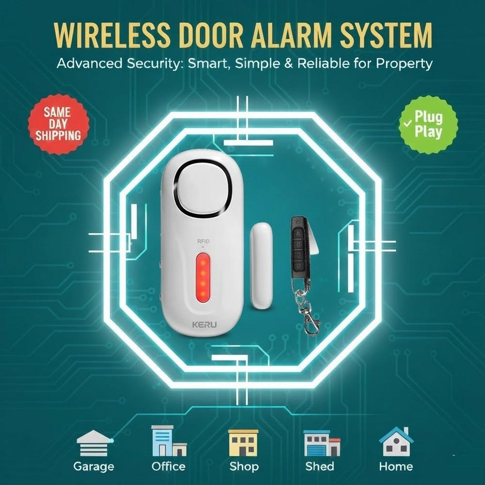 RV-Camper-VAN-Motorhome-Caravan Wireless Remote Security Alarm Entry Door Sensor