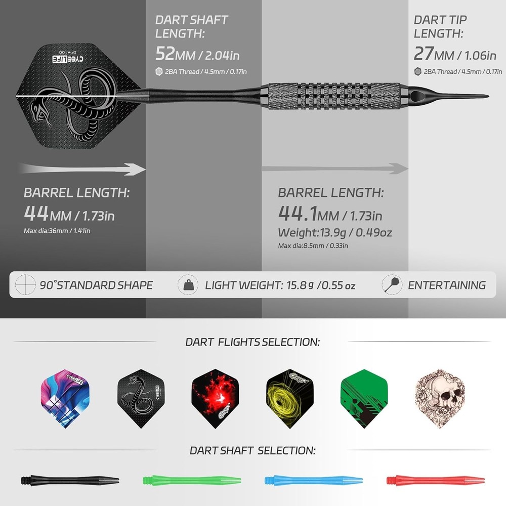Customize Your Game: 18 Soft Tip Darts Set with Versatile Replacement Shafts
