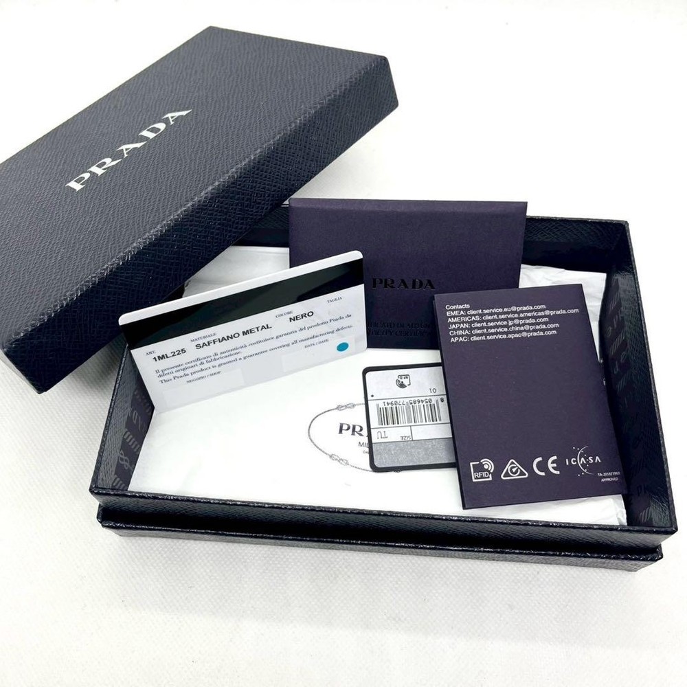 PRADA Two-Fold Wallet Saffiano Metal Logo