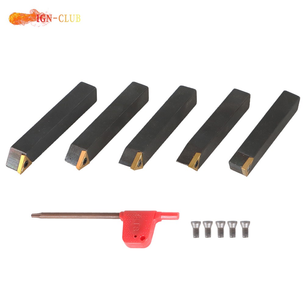 5 x 3/8" Carbide Indexable Turning Tool Lathe Tool Bit With Carbide Inserts