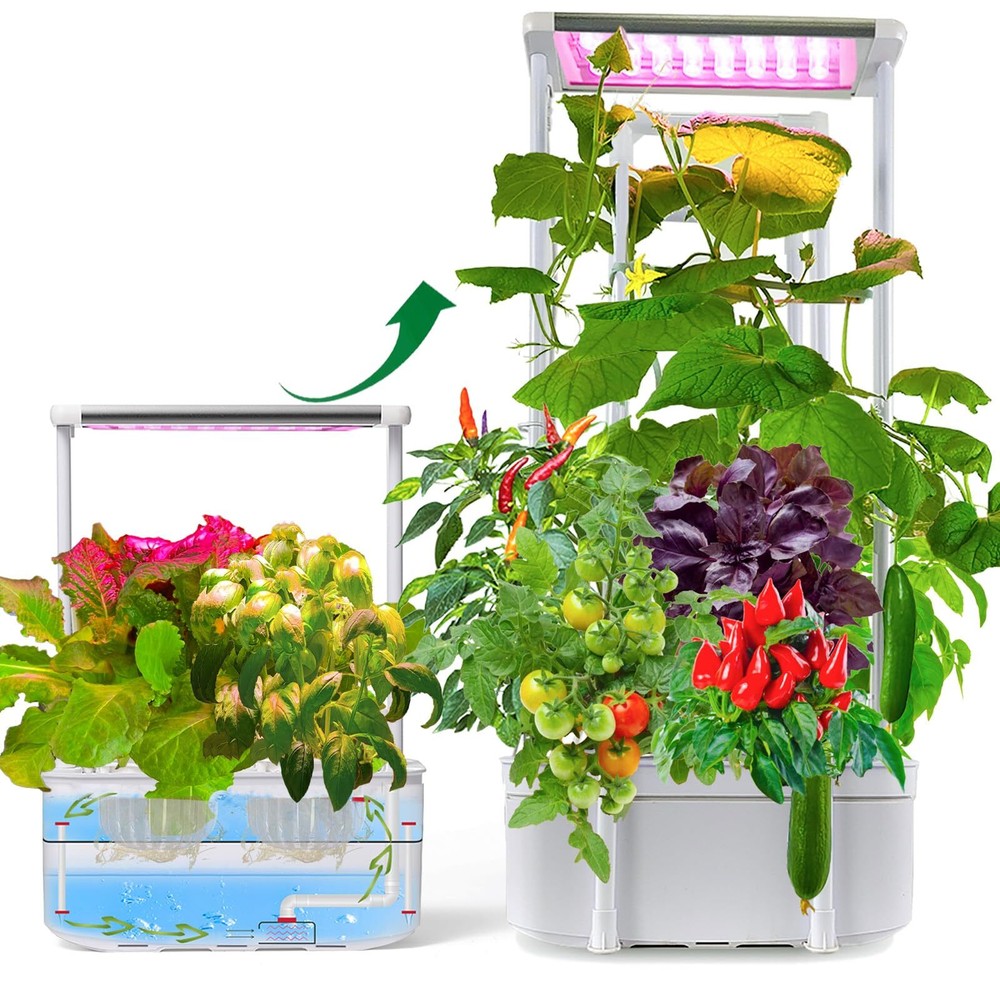 Hydroponics Growing System kit with Trellis,Smart Hydroponic Gardening System...