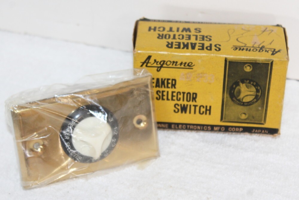 Vintage Argonne AR-233 Speaker Selector Switch ~ New in Box