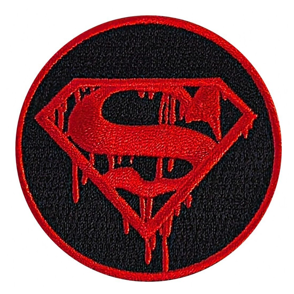 SUPERMAN BLEEDING EMBROIDERED MORALE PATCH - 2PC HOOK BACKING 2.5"x2.5"