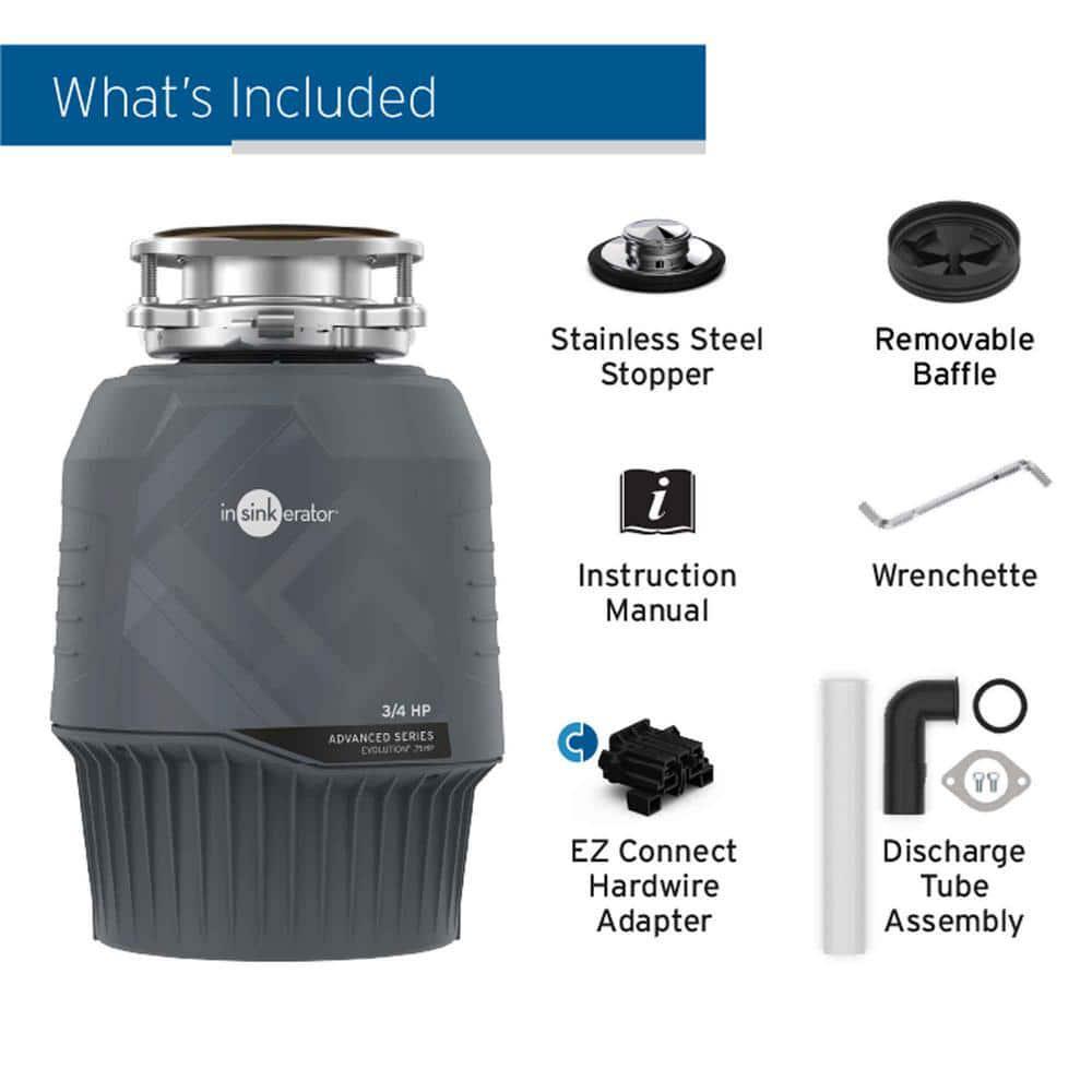 Evolution .75HP, 3/4 HP Garbage Disposal, Advanced Series EZ Connect Continuous