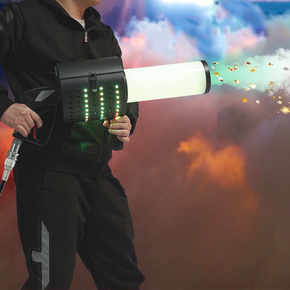 Handheld CO2 Jet Confetti Machine, LED Confetti Gun, Handheld LED Confetti Gun