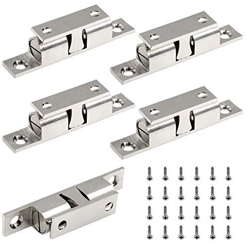 5Pcs Double Ball Tension Roller Catch Latch 70mm, Solid Brass Hardware for Cabin