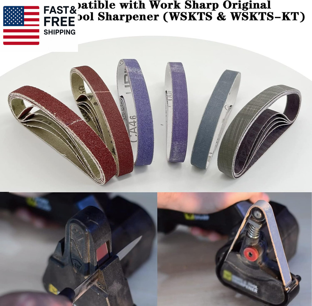 30 Pcs 1/2" X 12" Replacement Sharpening Belt Kit for Official Work Sharp Knife