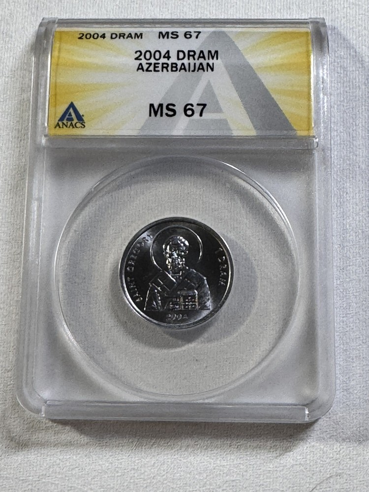2004 Azerbaijan 1 Dram St. Gregory Graded MS 67 by ANACS