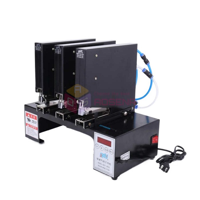 Three-head Pneumatic Stapler Pneumatic Binding Machine Automatic Binder 110V