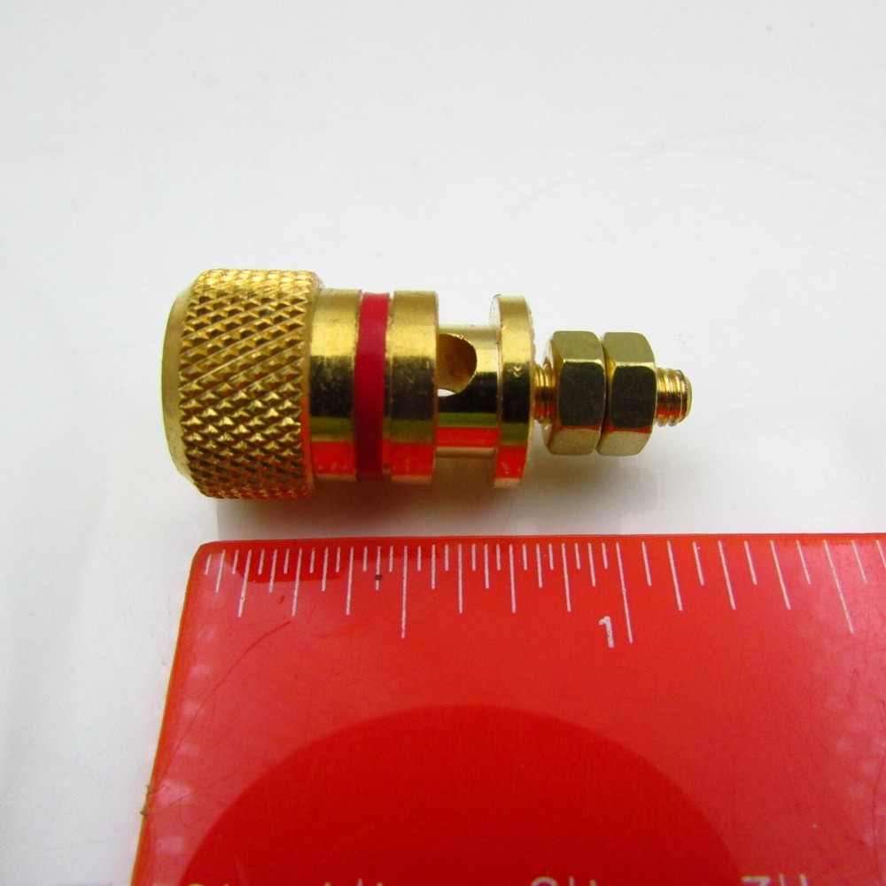 Qty 4 Solid Brass Amplifier Speaker Terminal Binding Post Banana Plug Connector