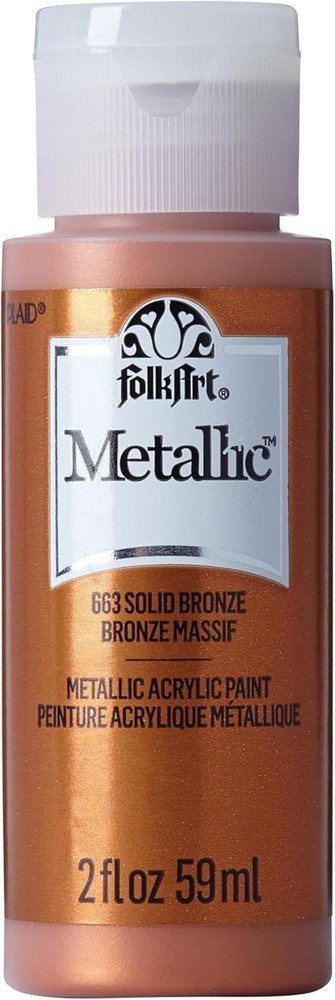 Folkart Assorted Metallic Acrylic Paint - Solid Bronze, 2 Fl Oz
