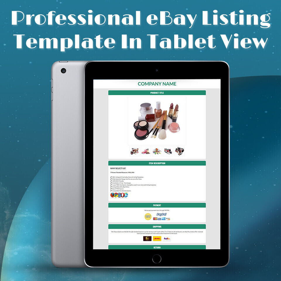 New eBay Mobile Responsive Template Auction Listing Professional HTTPS 2019