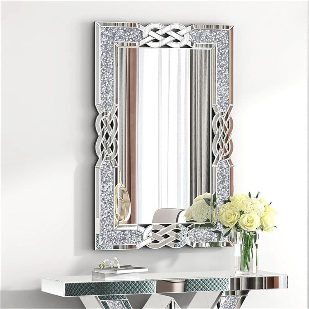Crystal Mirror Crush Diamond Silver Mirrors for Wall Decor Rectangle Mirrors NEW