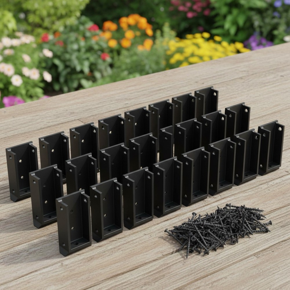 Quick-Install 20 Nylon Deck Brackets with 120 Screws for Secure Railing Support
