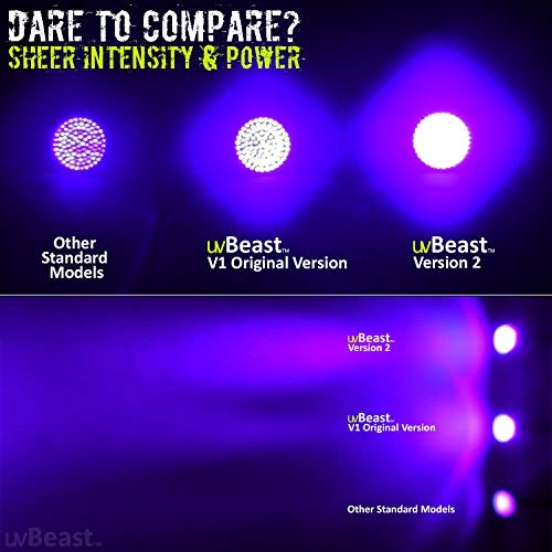 V2 - Black Light UV Flashlight with HIGH DEFINITION with Flood Effect 385