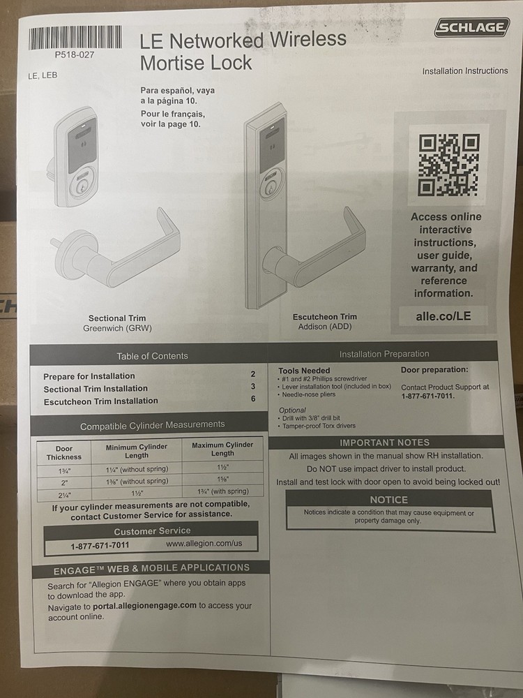 SCHLAGE ELECTRONICS - MORTISE LOCKS WITH MOBILE CREDENTIAL READER