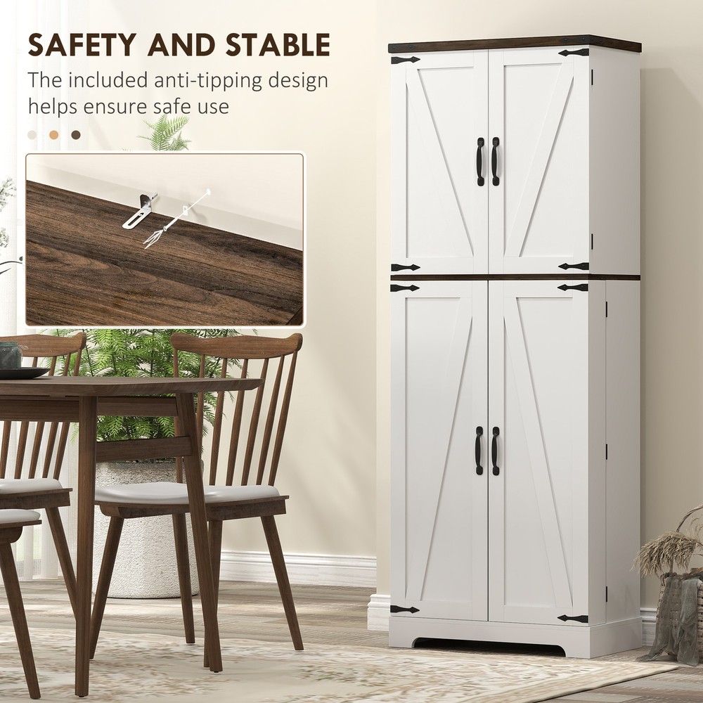 64" Kitchen Pantry Storage Cabinet with Motion Sensor Light