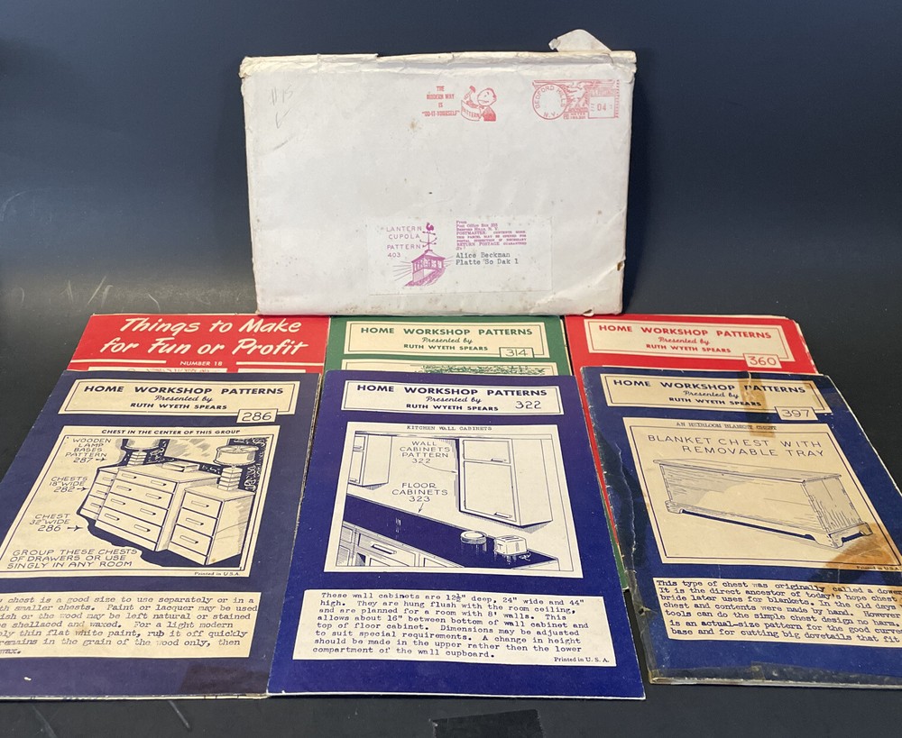 Home Workshop Patterns Presented By Ruth Wyeth Spears - LOT of Six W/Envelope