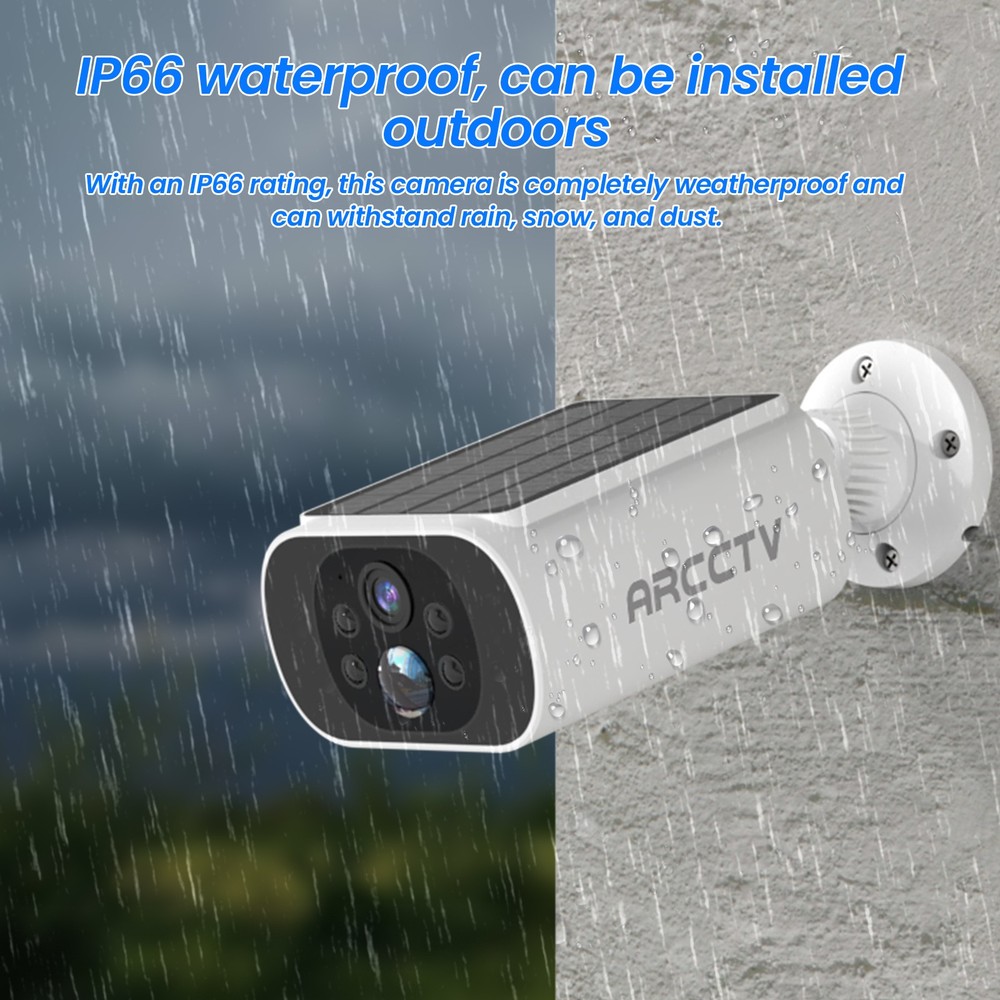 ARCCTV 4MP Solar 100%Wireless Security Camera 4-Pack -Smart Human Detection,IP66