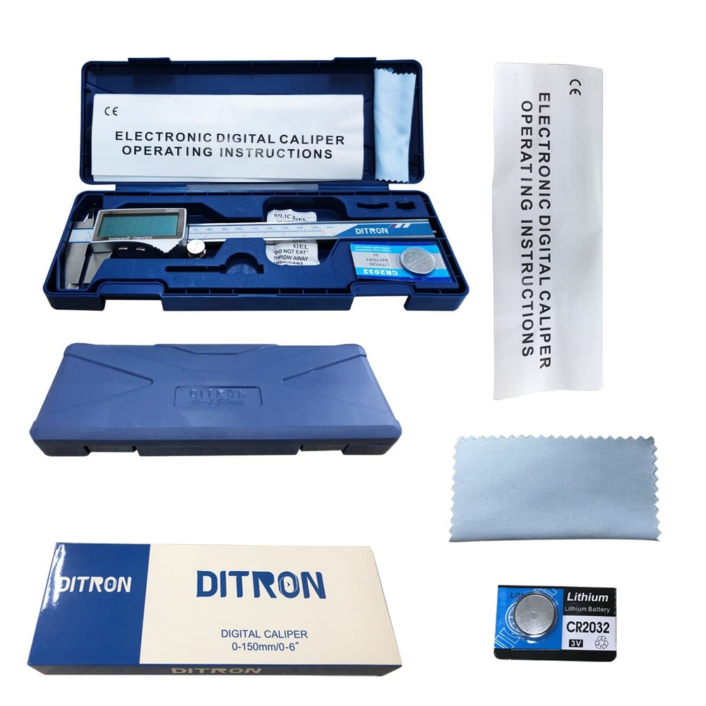 Digital Calipers, 6" Vernier Caliper- Electronic Micrometer with Large LCD Sc...