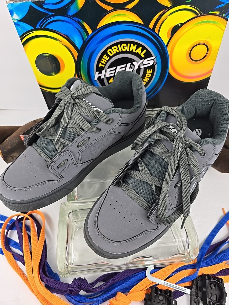 Heelys Motion plus Triple Charcoal Shoe Strings X 4 Tools Heel Cap Box New