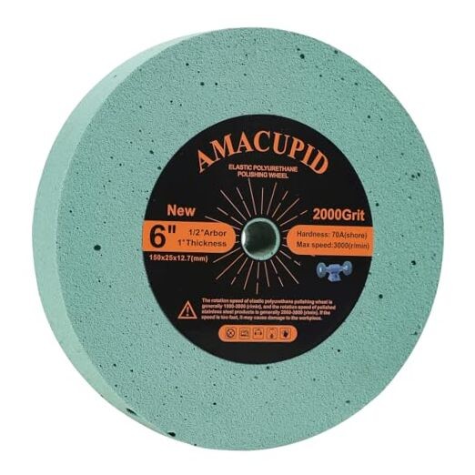 Elastic Polyurethane Buffing Wheels 6 Inch 2000 Grit. for Mirror Polished