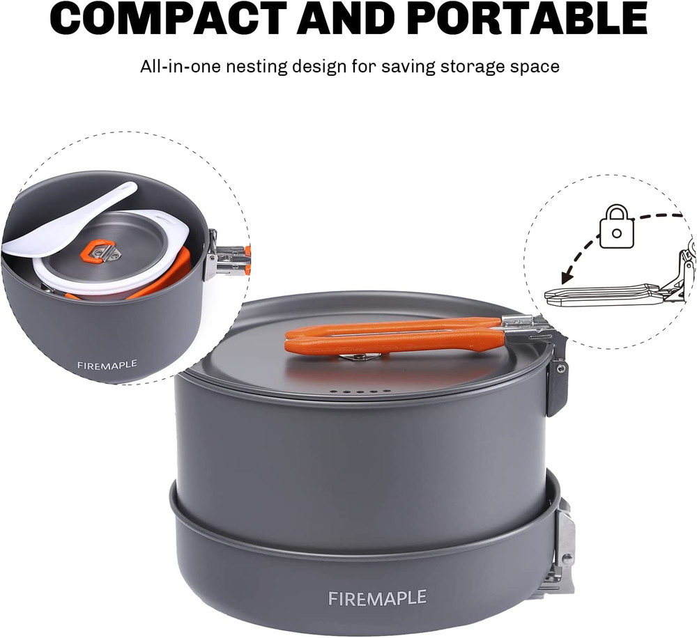 Feast 4 Piece Camping Cookware Cookware Cookware Kit Outdoor Cookware Set with P