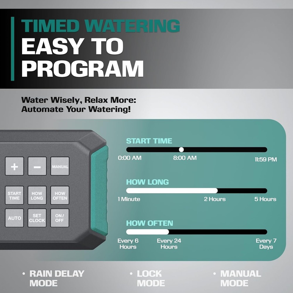 NIB! Water Timer for Hose Automatic Sprinkler Timer with Heavy Duty Threads