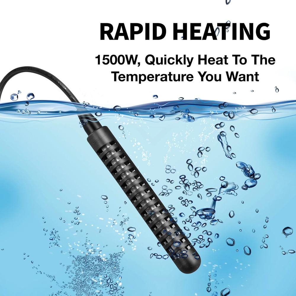 GRILLME 1500W Immersion Water Heater with Intelligent Temperature Controller,Ful