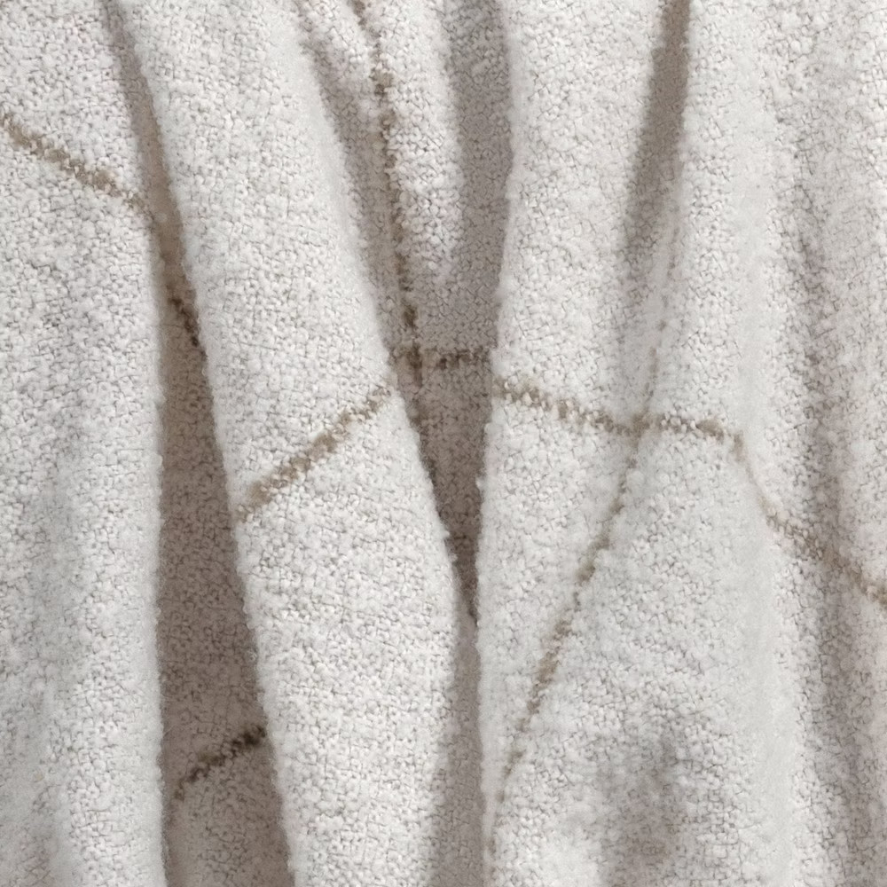 Windowpane Boucle Throw Blanket Cream/Neutral - Threshold
