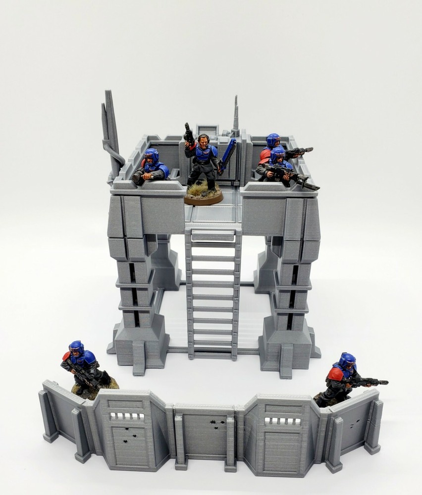 3d Printed Terrain. 3D Printed Forward Operating Base.3D Printed Wargame Scenery