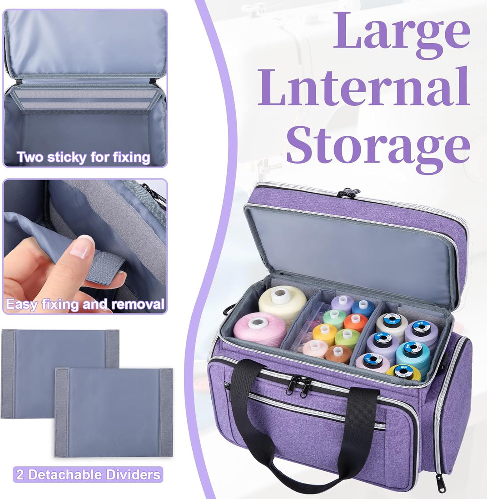 Large Sewing Supplies Organizer, Double Layer Sewing Storage Organizer with Two