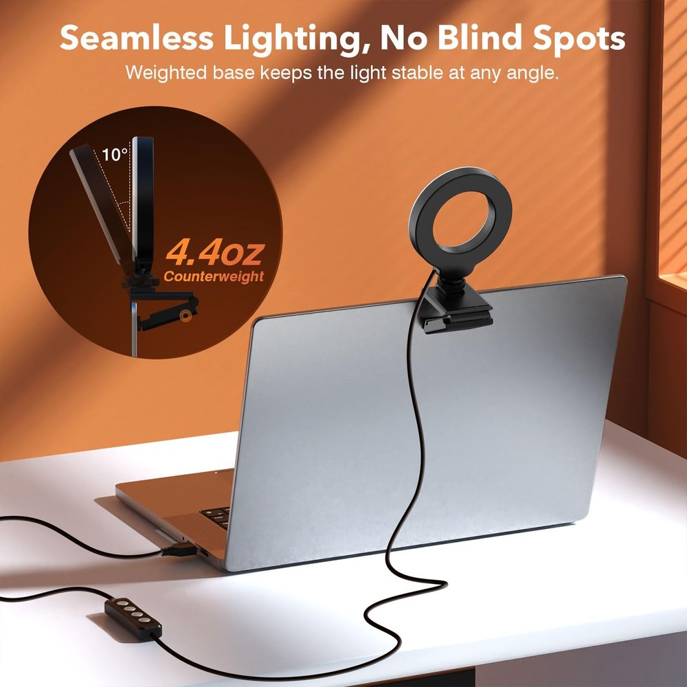 FDKOBE Ring Light for Laptop/Computer,Zoom Call, 4'' Small Video 4inch01