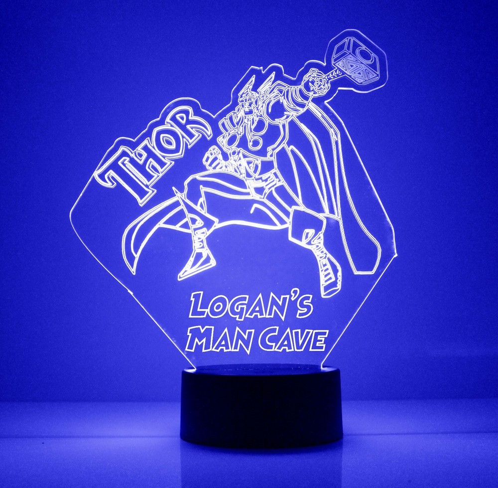 Thor Personalized Marvel Avengers LED Night Light Lamp with Remote Control