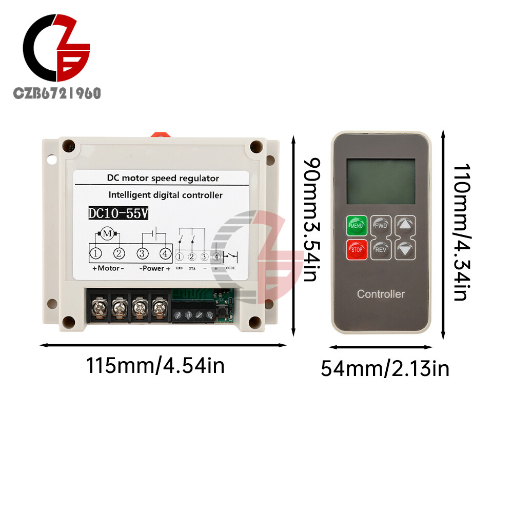 DC 10V-55V 30A Intelligent Brush Motor Speed Controller Display Remote Control